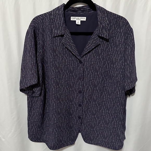 Josephine Chaus Woman Purple Geometric Button Down Shirt Size 16 - Picture 1 of 5